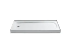 60" x 30" alcove shower base, left drain