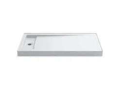 60" x 32" alcove shower base, left offset drain