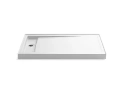 60" x 34" alcove shower base, left offset drain