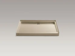 48" x 36" alcove shower base, rear center drain