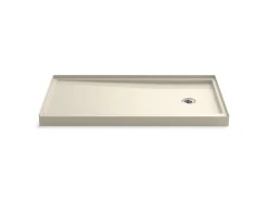 60" x 32" alcove shower base, right drain