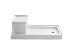 60" x 32" alcove shower base, right drain