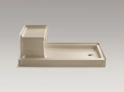 60" x 32" alcove shower base, right drain