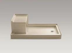 60" x 36" alcove shower base, right drain