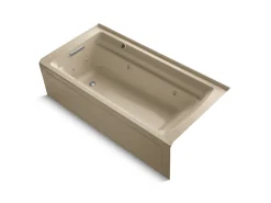 72" x 36" alcove whirlpool bath with Bask® heated surface, left drain