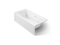 66" x 32" alcove whirlpool bath with Bask® heated surface, left drain