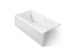72" x 36" alcove whirlpool bath with Bask® heated surface, left drain
