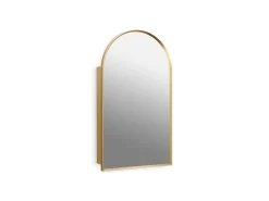 20" x 34" arched framed medicine cabinet, left-hinged