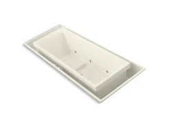 104" x 41" drop-in Effervescence bath with chromatherapy and center drain