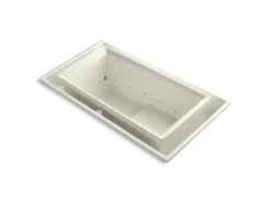 63" x 31-1/2" drop-in Effervescence bath with chromatherapy and right-hand drain
