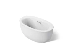60" x 34" freestanding bath with Bask® heated surface and fluted shroud