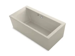 72" x 36" freestanding bath with Bask® heated surface and straight shroud