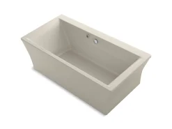 60-1/4" x 34-1/4" freestanding bath with Bask® heated surface and fluted shroud