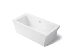 72" x 36" freestanding bath with fluted shroud