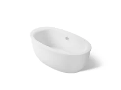 65-1/2" x 35-1/2" freestanding bath with fluted shroud