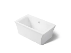 60-3/16" x 34-1/4" freestanding bath with fluted shroud