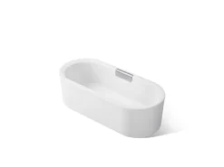 63" x 28-3/8" freestanding bath with shroud