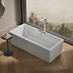 63" x 28-3/8" freestanding bath with shroud