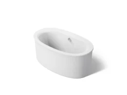 60" x 34" freestanding bath with straight shroud