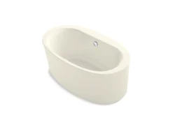 60" x 34" freestanding bath with straight shroud