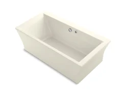 72" x 36" freestanding Heated BubbleMassage™ air bath with Bask® heated surface and fluted shroud