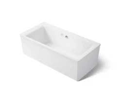 72" x 36-1/4" freestanding Heated BubbleMassage™ air bath with Bask® heated surface and straight shroud
