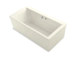60" x 34" freestanding Heated BubbleMassage™ air bath with straight shroud