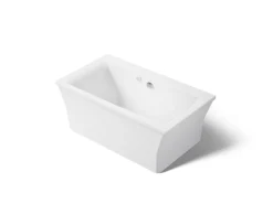 60" x 34" freestanding Heated BubbleMassage™ air bath with fluted shroud