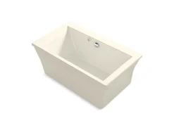 60" x 34" freestanding Heated BubbleMassage™ air bath with fluted shroud