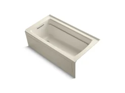 60" x 32" integral apron Heated BubbleMassage™ air bath with Bask® heated surface and left-hand drain