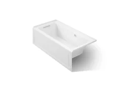 60" x 30" integral apron Heated BubbleMassage™ air bath with Bask® heated surface and left-hand drain