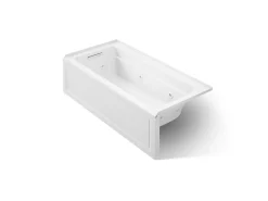 66" x 32" integral apron whirlpool with integral flange and left-hand drain