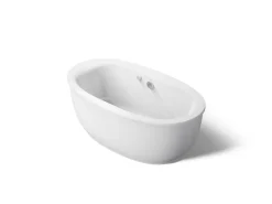 65-1/2" x 35-1/2" oval freestanding Heated BubbleMassage™ air bath with fluted shroud