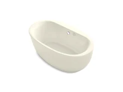 65-1/2" x 35-1/2" oval freestanding Heated BubbleMassage™ air bath with fluted shroud